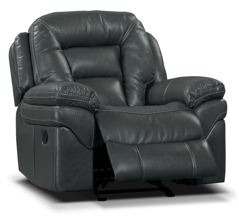 Leo 41\" Leather-Look Fabric Rocker Reclining Chair - Grey