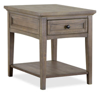 Hanson 20” Traditional Pine End Table with Storage - Dovetail Grey 