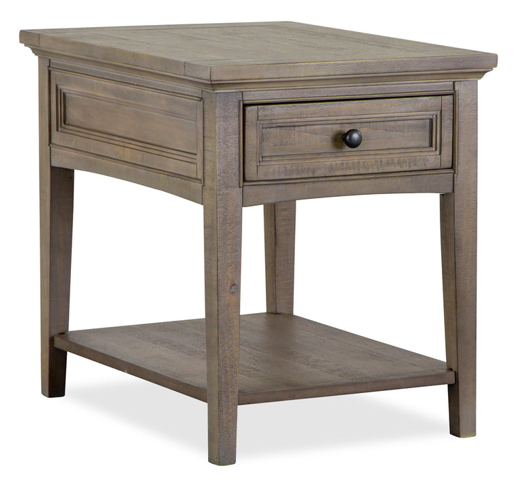 Hanson 20” Traditional Pine End Table with Storage - Dovetail Grey