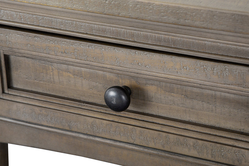 Hanson 20” Traditional Pine End Table with Storage - Dovetail Grey