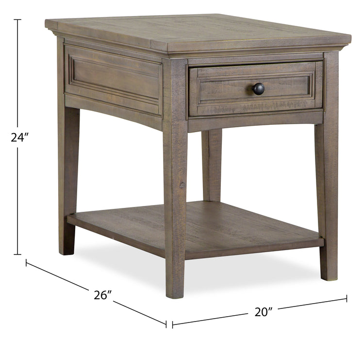 Hanson 20” Traditional Pine End Table with Storage - Dovetail Grey