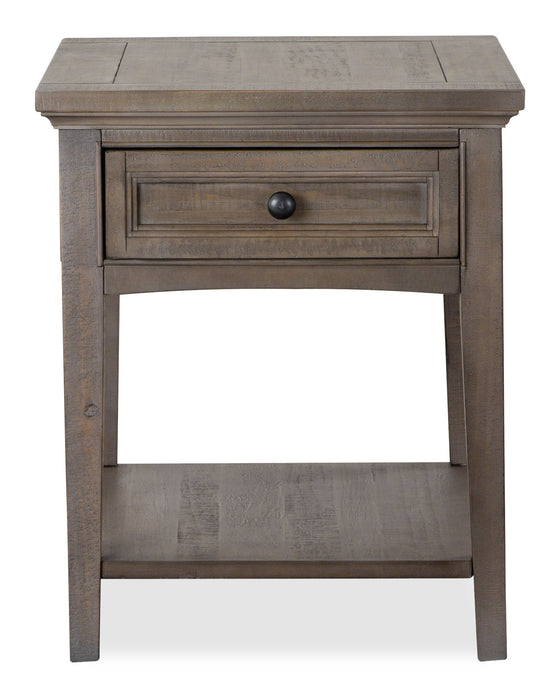 Hanson 20” Traditional Pine End Table with Storage - Dovetail Grey