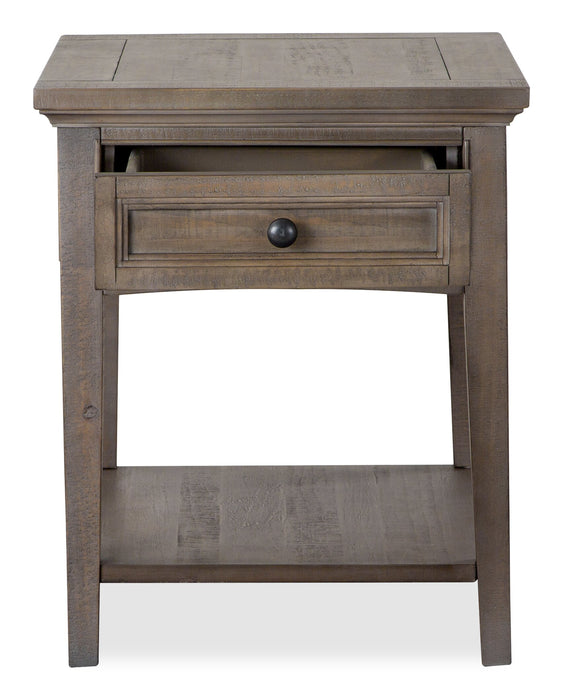 Hanson 20” Traditional Pine End Table with Storage - Dovetail Grey