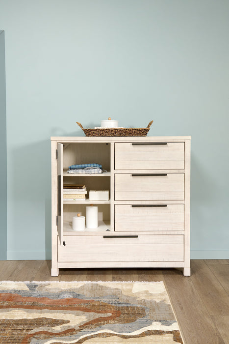 Haven Bedroom 4-Drawer Chest with Storage Cabinet, 48\"W x 48\"H - White