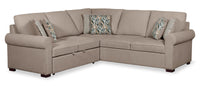 2-Piece Chenille Sectional with Left-Facing Sleeper Sofa - Taupe 