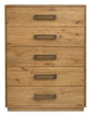 Scott Living Henri Bedroom Chest of Drawers, 5-Drawer, 38.2\"W x 50.3\"H, Wood - Brown