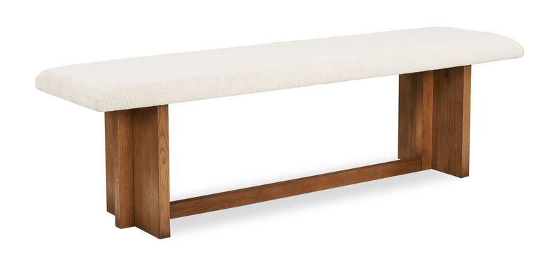 Scott Living Henri Dining Bench with Polyester Fabric, Wood, 68\"W - Brown