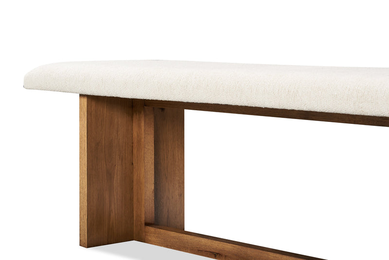 Scott Living Henri Dining Bench with Polyester Fabric, Wood, 68\"W - Brown