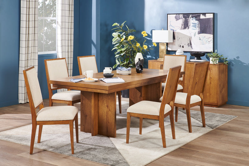 Scott Living Henri Dining Chair with Polyester Fabric, Wood - Brown & Cream