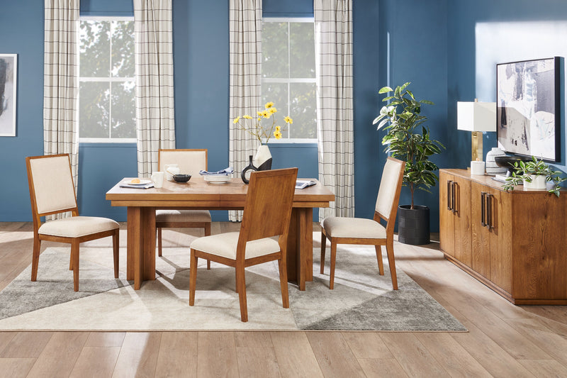 Scott Living Henri Dining Chair with Polyester Fabric, Wood - Brown & Cream