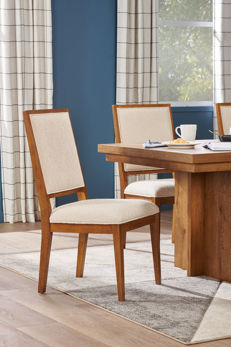 Scott Living Henri Dining Chair with Polyester Fabric, Wood - Brown & Cream