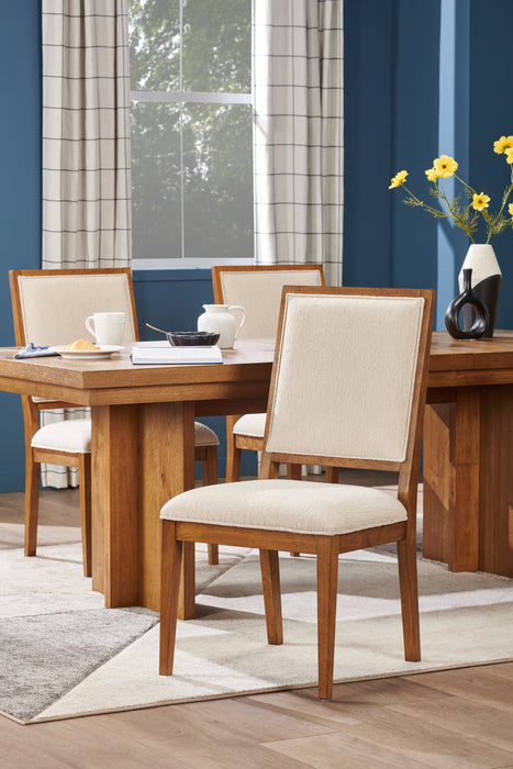 Scott Living Henri Dining Chair with Polyester Fabric, Wood - Brown & Cream