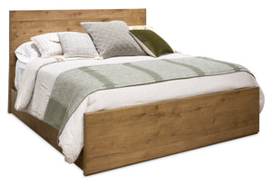 Scott Living Henri Panel Bed with Headboard & Frame, Wood, Brown - King Size