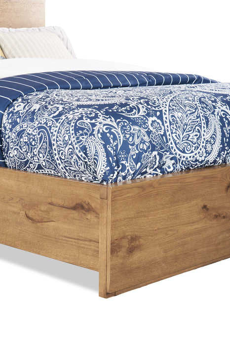 Scott Living Henri Panel Bed with Headboard & Frame, Wood, Brown - King Size