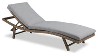 Isla Outdoor Patio Lounger with Adjustable Backrest - Resin Wicker, UV & Weather Resistant - Grey