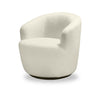 Ivie 28.7\" Chenille Boucle Fabric Curved Swivel Accent Chair - White