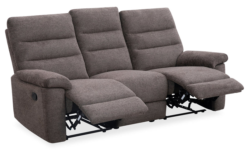Jasper 81\" Chenille Fabric Reclining Sofa - Brown