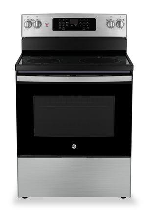 GE 5 Cu. Ft. Freestanding Electric Range with No-Preheat Air Fry - JCB830STSS