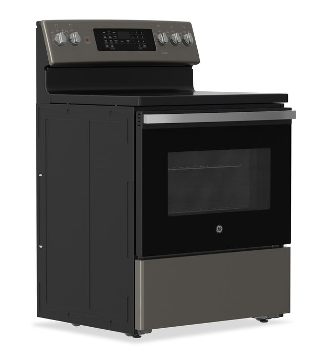 GE 5 Cu. Ft. Electric Range with True European Convection and Air Fry - Slate - JCB840ETES