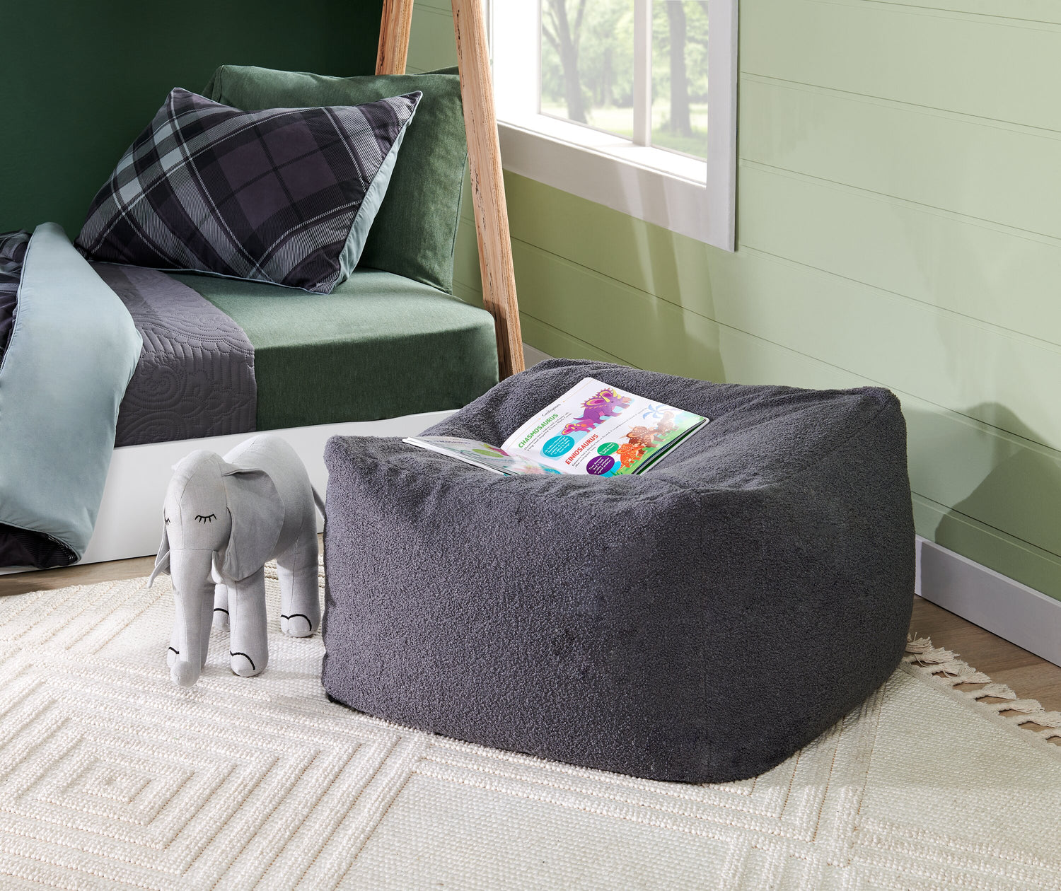 Jenny Ottoman Pouf Grey The Brick