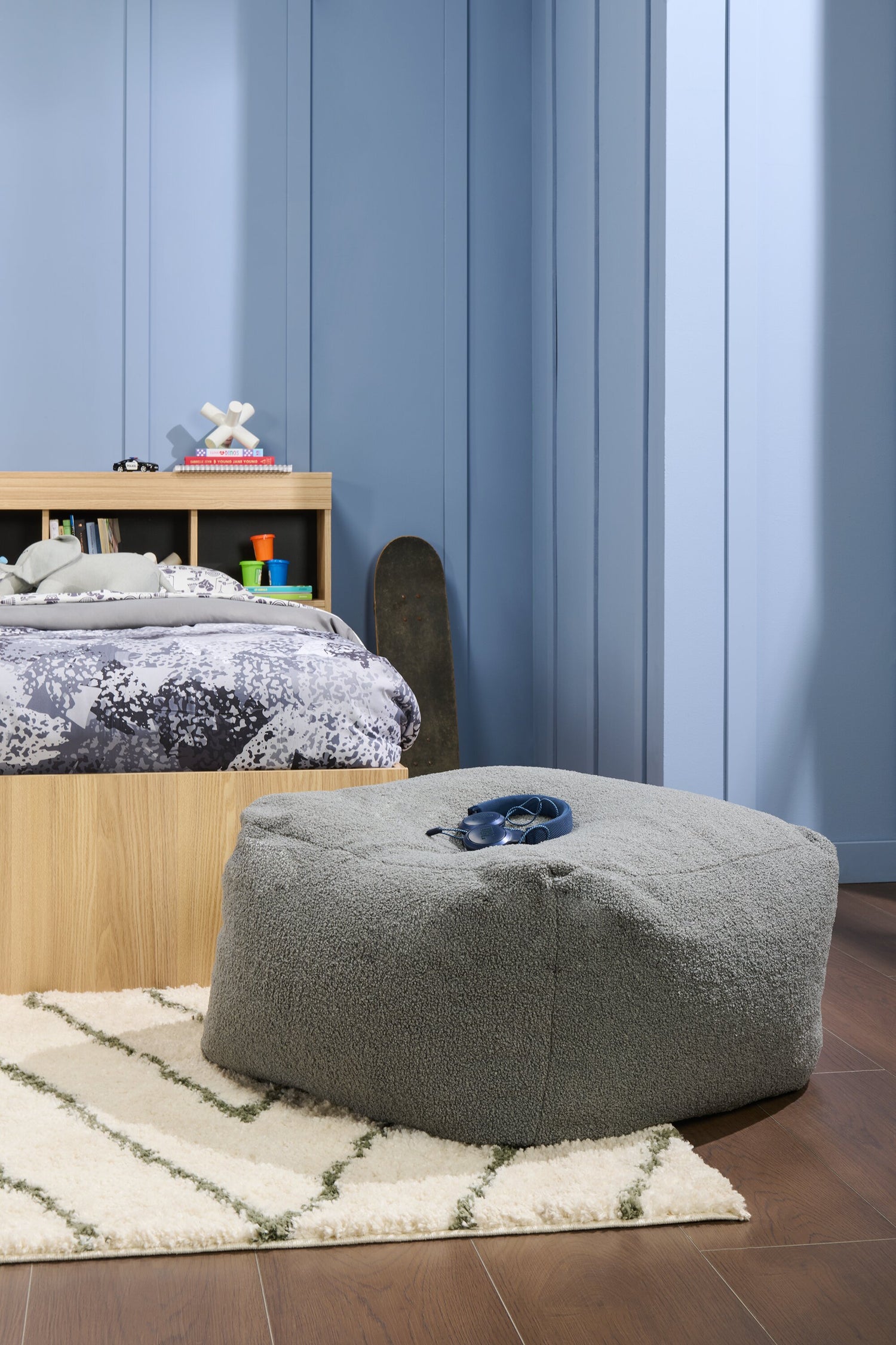 Jenny Ottoman Pouf Grey The Brick