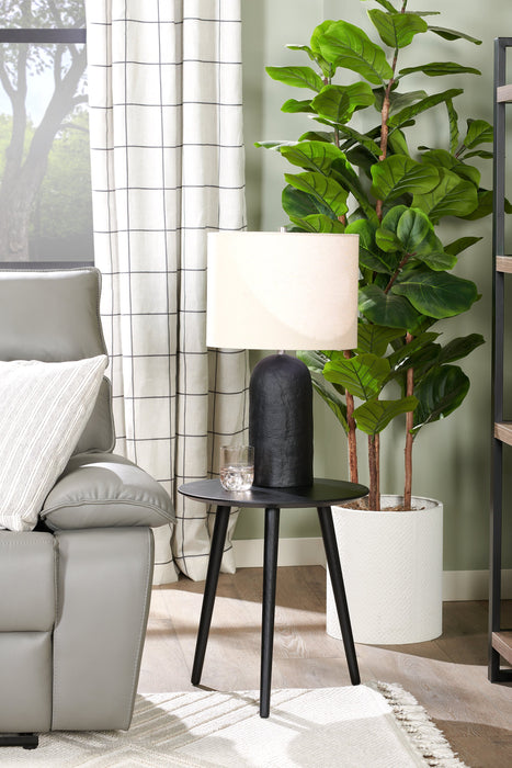 Jones 24” Modern Ceramic Table Lamp - Distressed Black