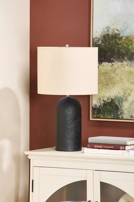 Jones 24” Modern Ceramic Table Lamp - Distressed Black
