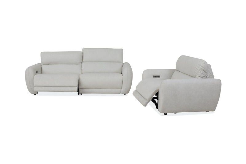 Cindy Crawford Home Kailyn 54\" Fabric Power Reclining Chair with Power Headrest - Beige 