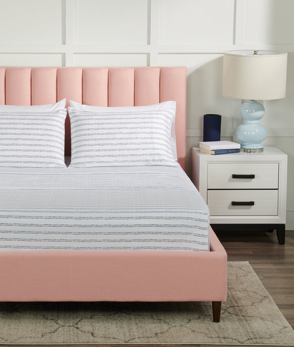 Kort & Co. Stripe 4-Piece King Sheet Set - Blue and White