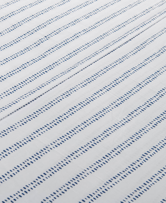 Kort & Co. Stripe 4-Piece King Sheet Set - Blue and White