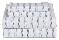 Kort & Co. Stripe 4-Piece Queen Sheet Set - Blue and White 