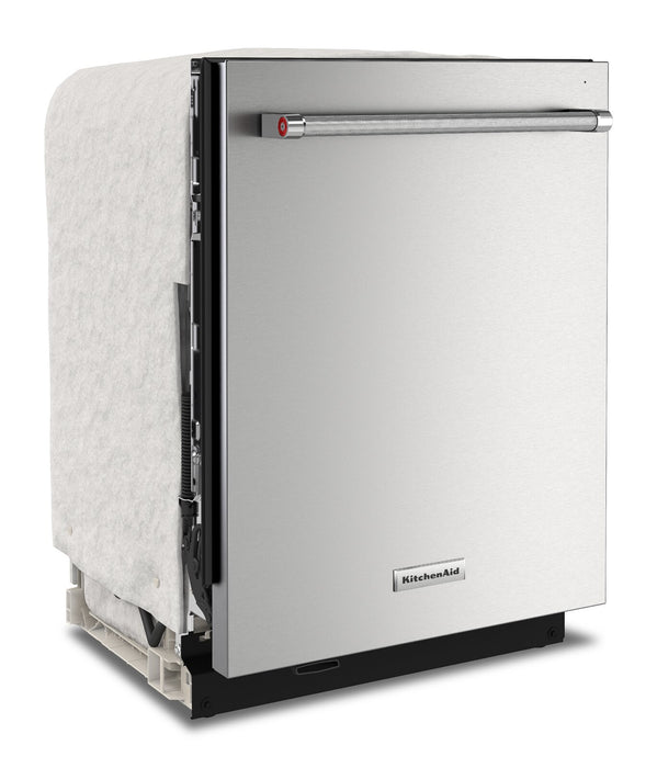 KitchenAid 24\" 44 dBA Top-Control Dishwasher with LED Lighting - KDTM804KPS