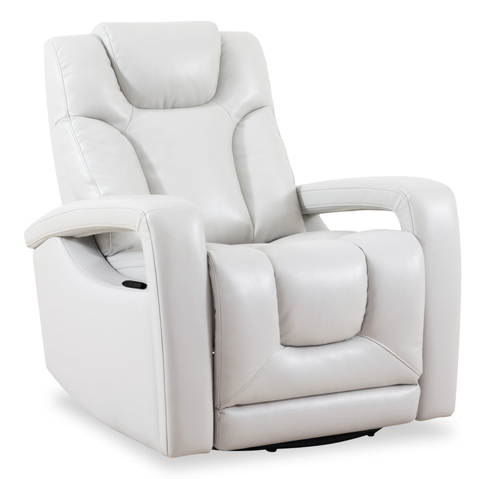Kenzo 35\" Faux Leather Swivel Glider Reclining Chair - Fog Grey