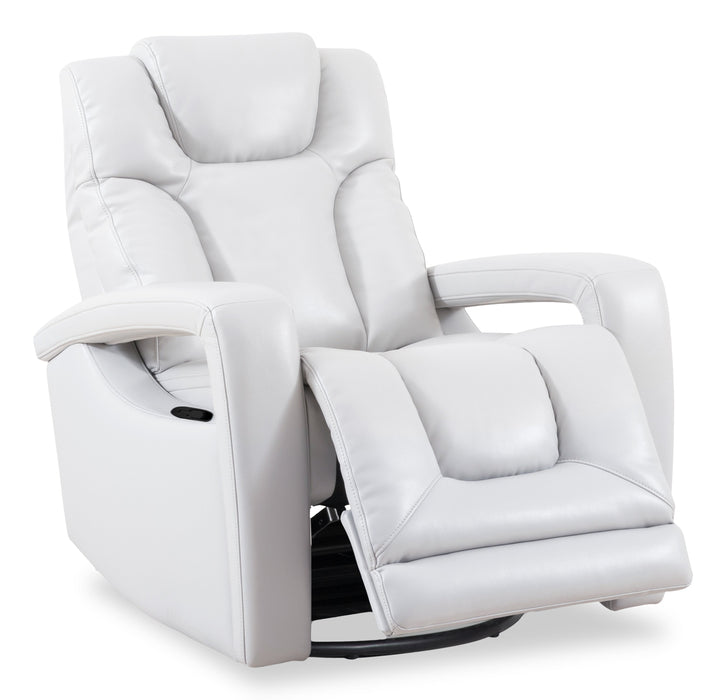 Kenzo 35\" Faux Leather Swivel Glider Reclining Chair - Fog Grey