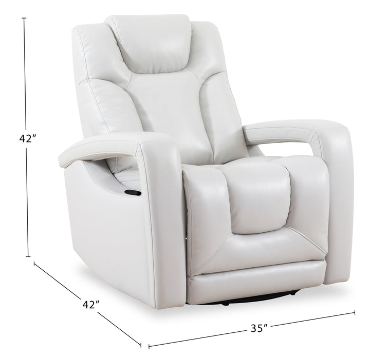 Kenzo 35\" Faux Leather Swivel Glider Reclining Chair - Fog Grey
