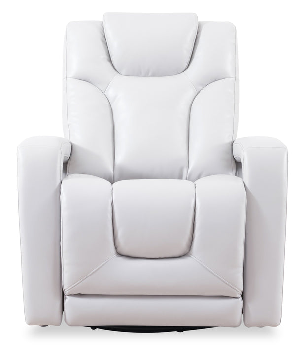 Kenzo 35\" Faux Leather Swivel Glider Reclining Chair - Fog Grey