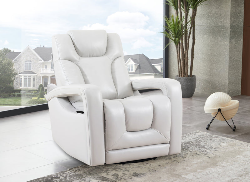 Kenzo 35\" Faux Leather Swivel Glider Reclining Chair - Fog Grey