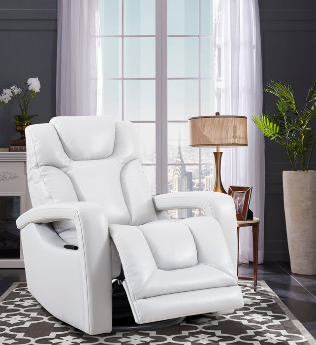 Kenzo 35\" Faux Leather Swivel Glider Reclining Chair - Fog Grey
