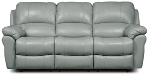 Kobe Genuine Leather Reclining Sofa - Blue 