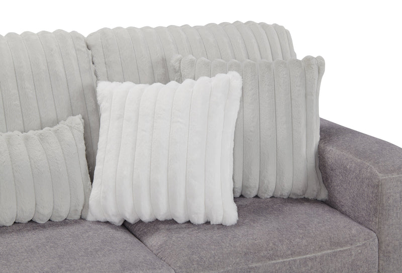 Made in Canada Koda 2-Piece Left-Facing Chenille Fabric Sectional with Reversible Cushions - Plush Paloma Grey