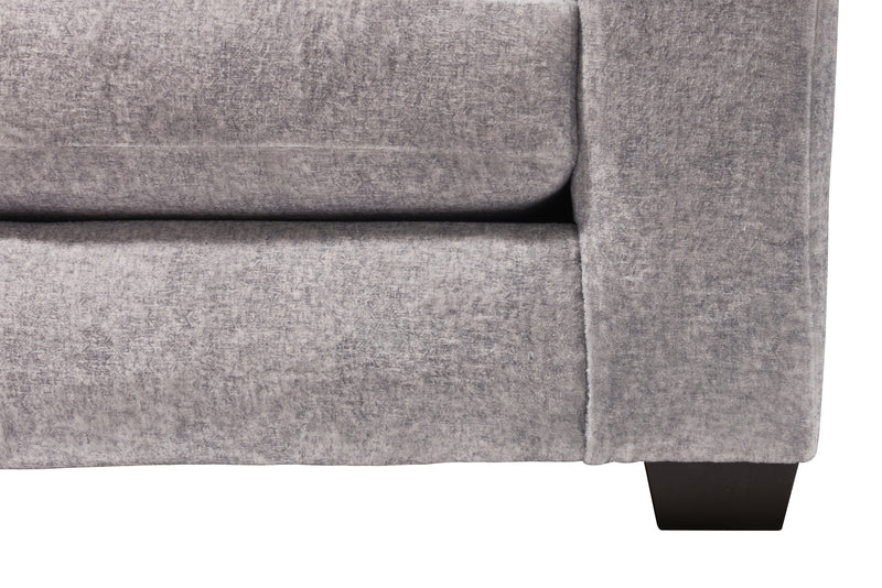Made in Canada Koda 2-Piece Left-Facing Chenille Fabric Sectional with Reversible Cushions - Plush Paloma Grey