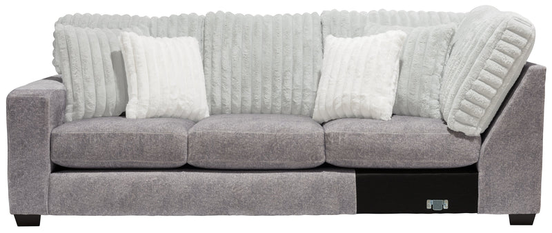 Made in Canada Koda 2-Piece Left-Facing Chenille Fabric Sectional with Reversible Cushions - Plush Paloma Grey