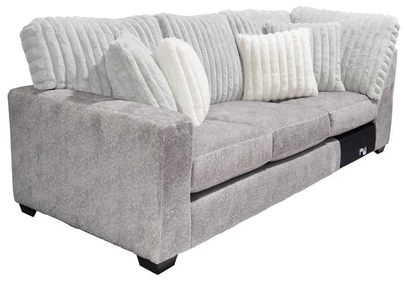 Made in Canada Koda 2-Piece Left-Facing Chenille Fabric Sectional with Reversible Cushions - Plush Paloma Grey