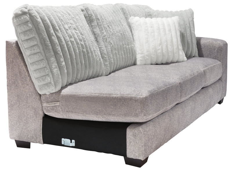 Made in Canada Koda 2-Piece Left-Facing Chenille Fabric Sectional with Reversible Cushions - Plush Paloma Grey
