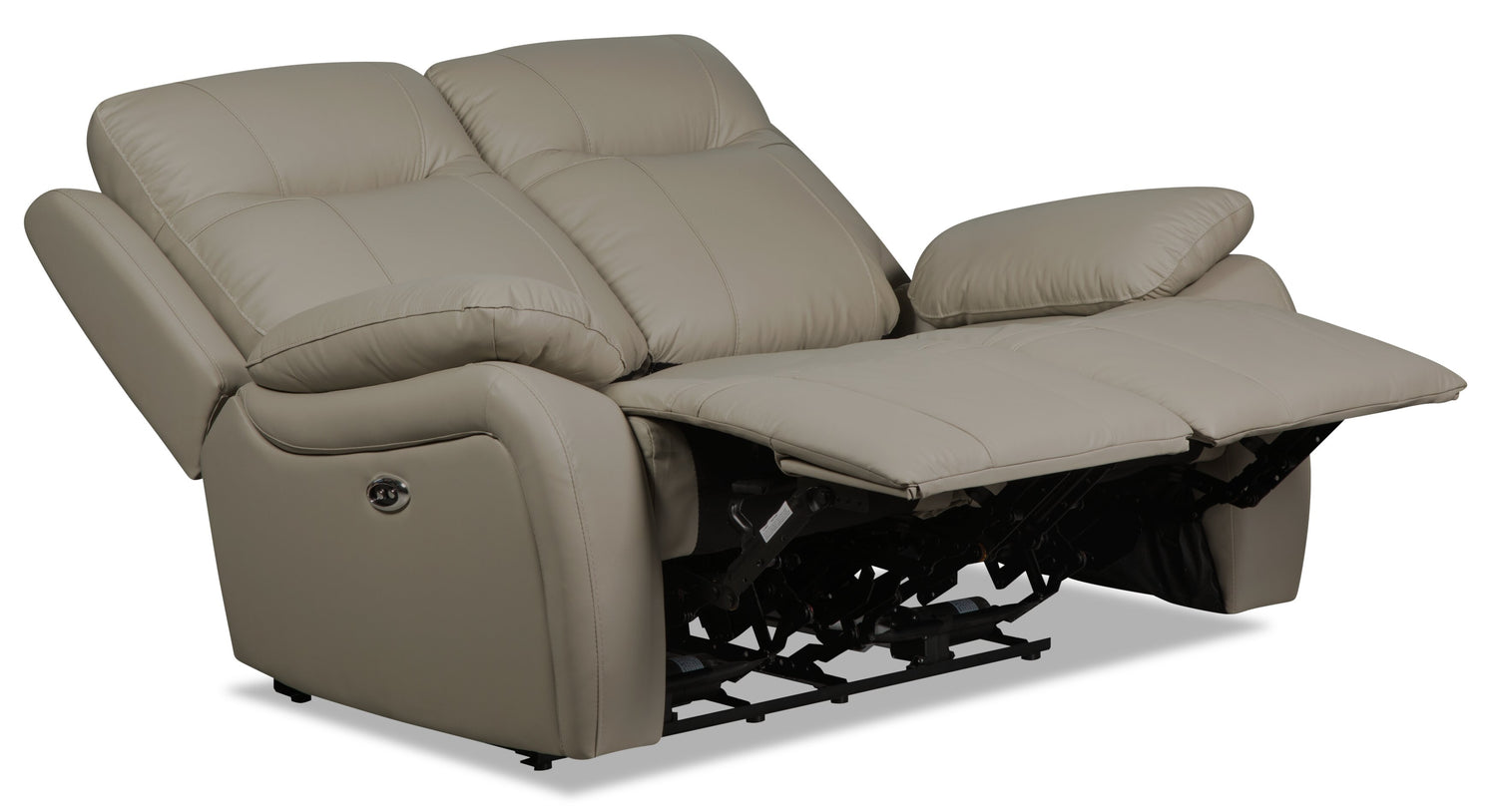 Kora Genuine Leather Power Reclining Loveseat Beige The Brick