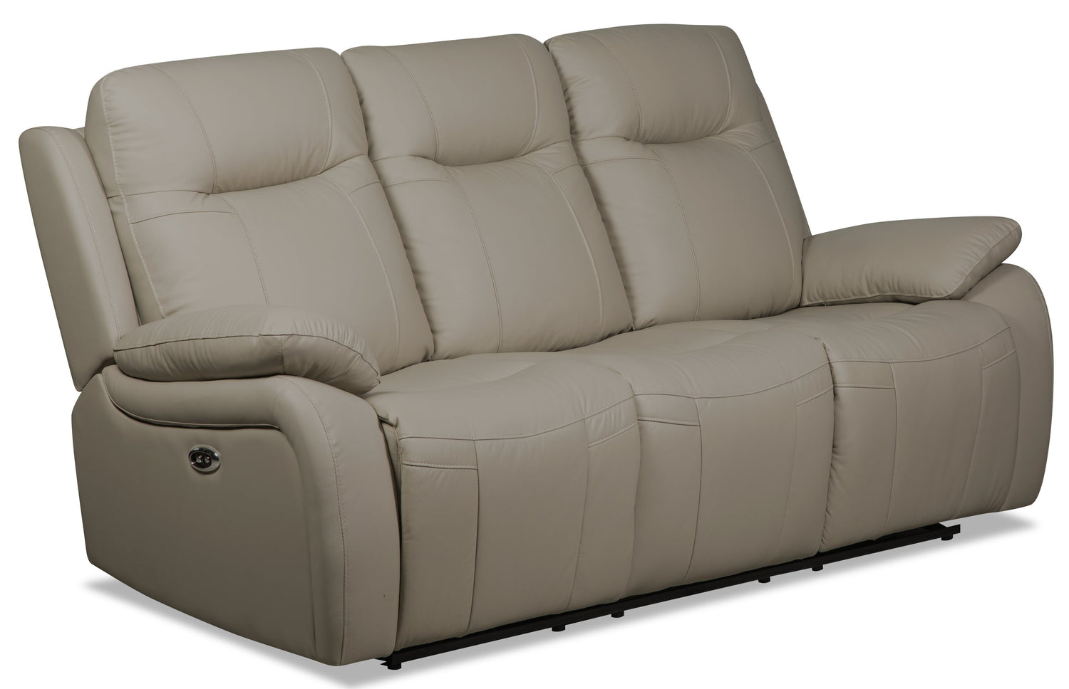 Kora 83" Beige Genuine Leather Power Reclining Sofa with USB Ports