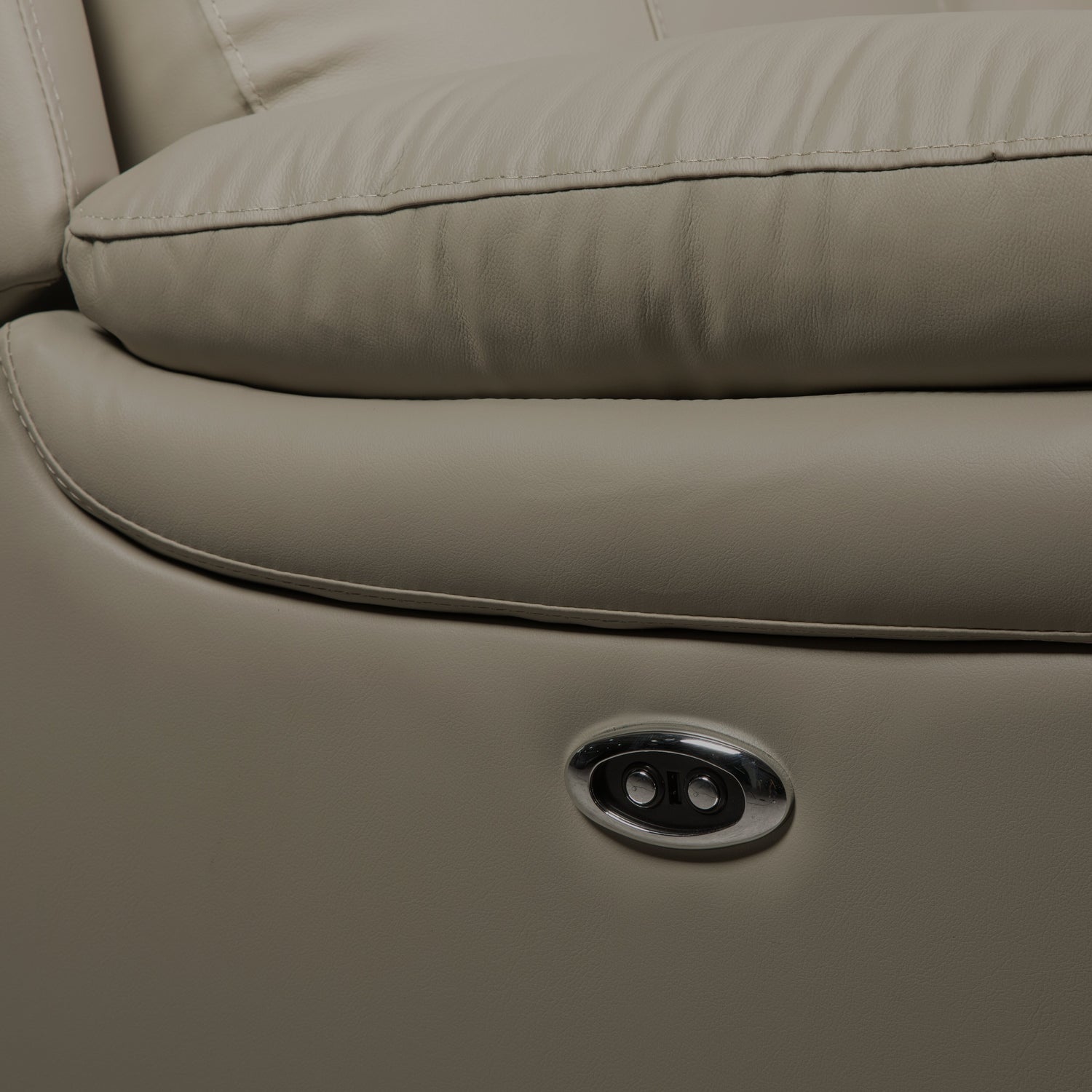 Kora 83" Beige Genuine Leather Power Reclining Sofa with USB Ports