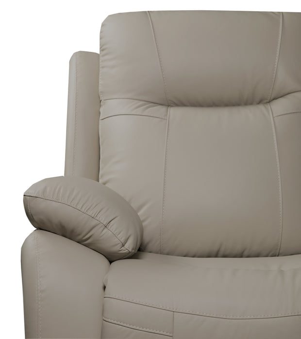 Kora 83" Beige Genuine Leather Power Reclining Sofa with USB Ports