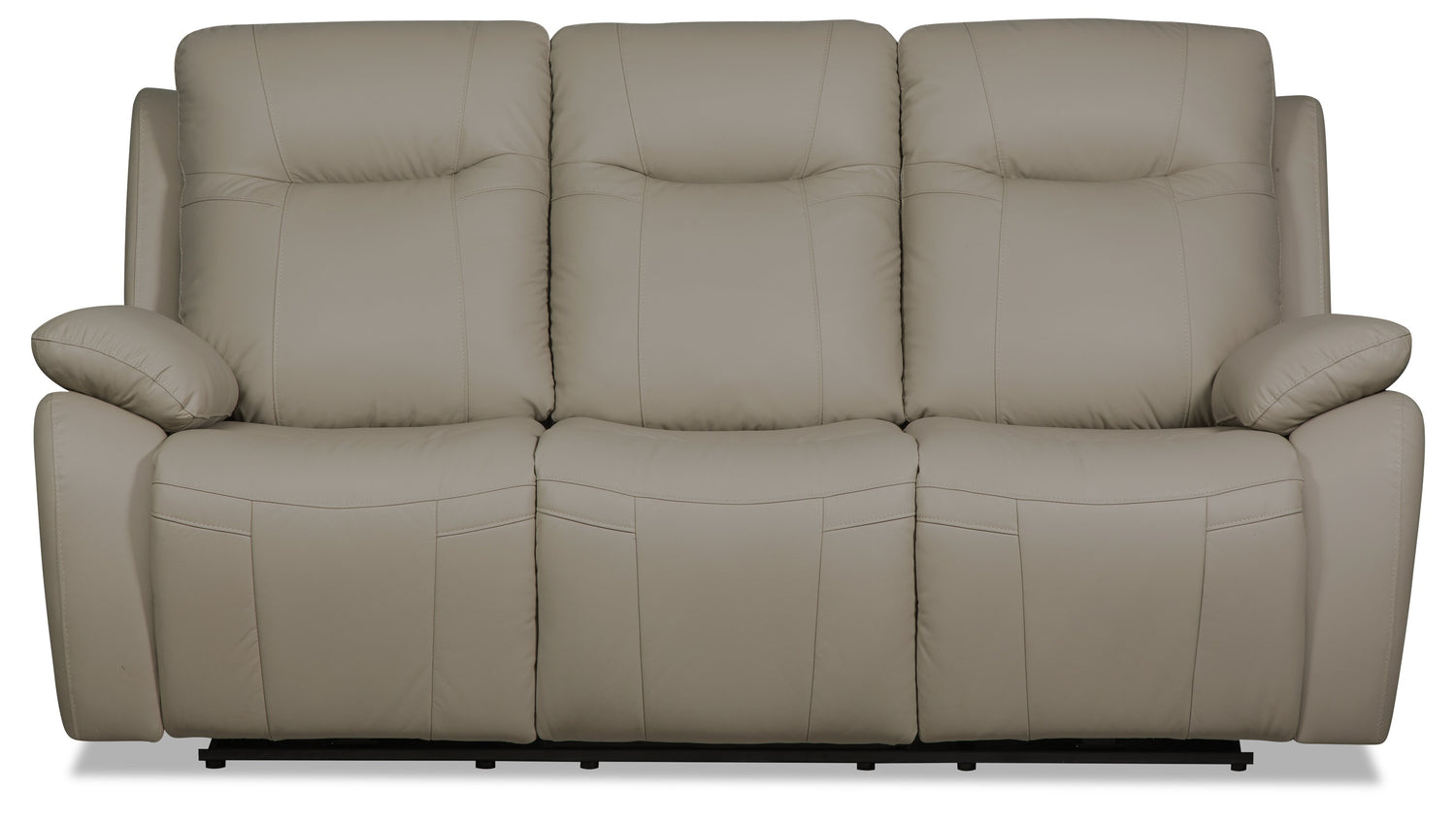 Kora 83" Beige Genuine Leather Power Reclining Sofa with USB Ports