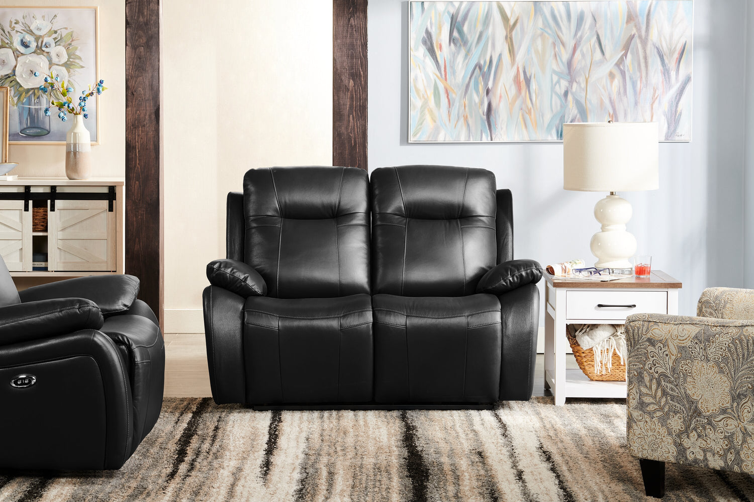 Kora Genuine Leather Power Reclining Loveseat Grey The Brick